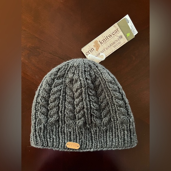 Erin Knitwear Other - Erin Knitwear Men’s Hat 100% Wool Fleece Lined Charcoal Gray One Size